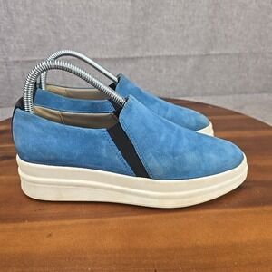 Naturalizer Yola‎ Vintage Blue Leather Sneakers White sole Womens 6.5